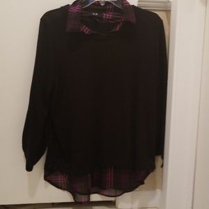 Black and Purple faux layer top
